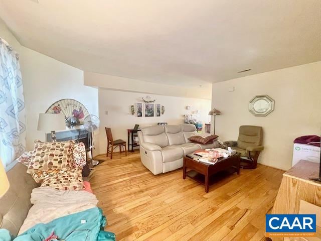 living room featuring light hardwood / wood-style floors