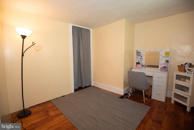 office featuring dark wood-type flooring