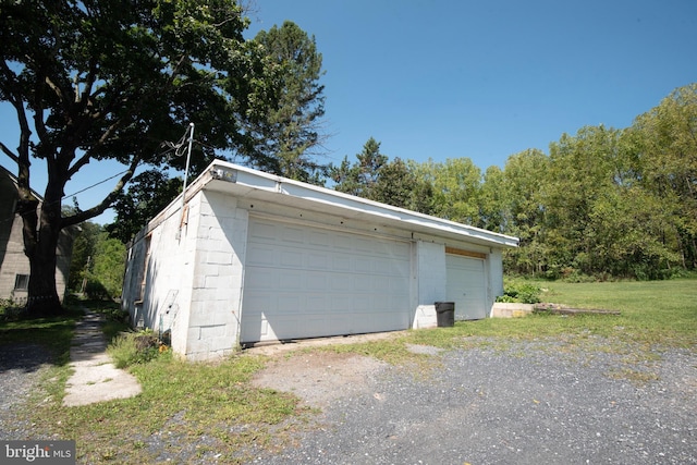 view of garage