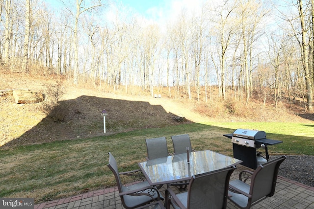 view of patio / terrace featuring outdoor dining area and grilling area