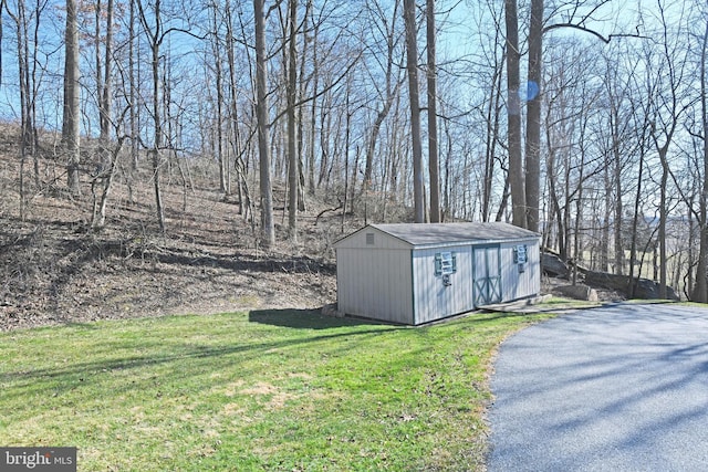 view of shed