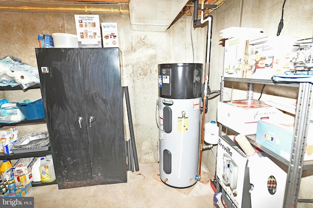 utility room featuring water heater