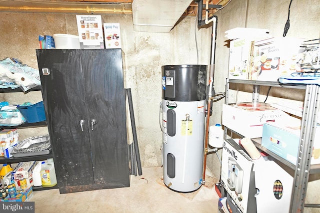 utility room with heat pump water heater