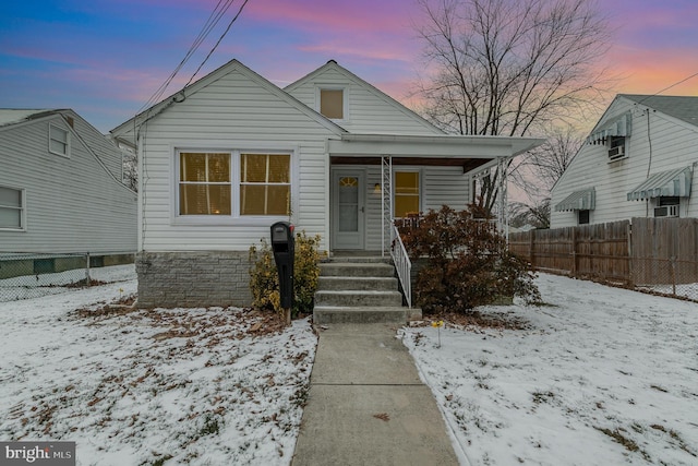 view of bungalow-style home