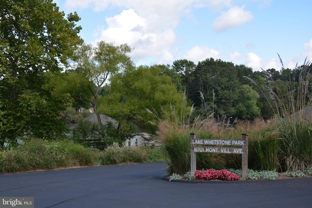 view of community sign