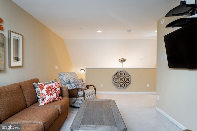 living room with carpet