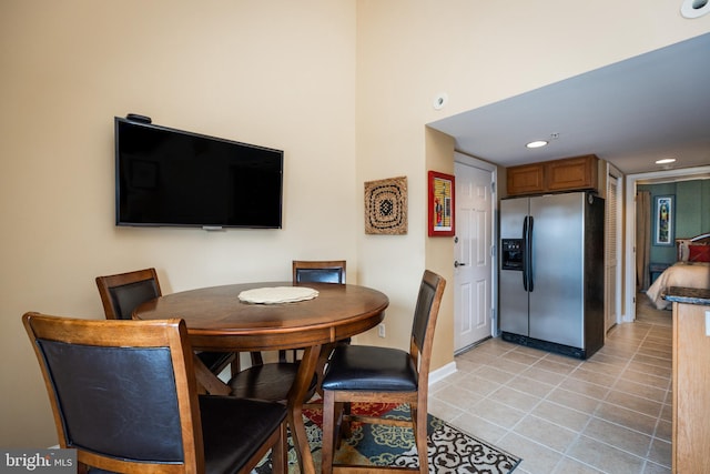 view of tiled dining space