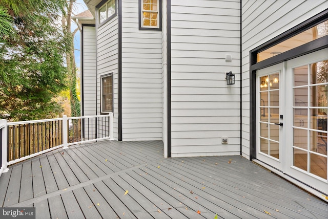 deck featuring french doors