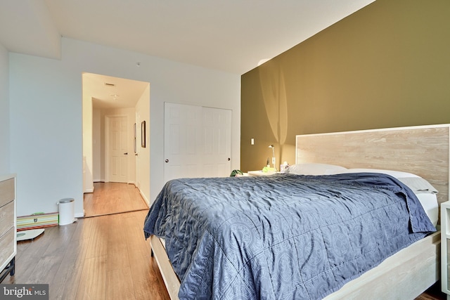 bedroom with wood-type flooring