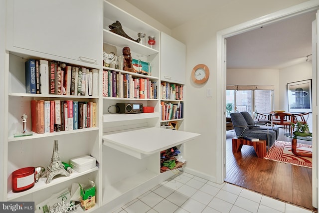 living area featuring light hardwood / wood-style flooring