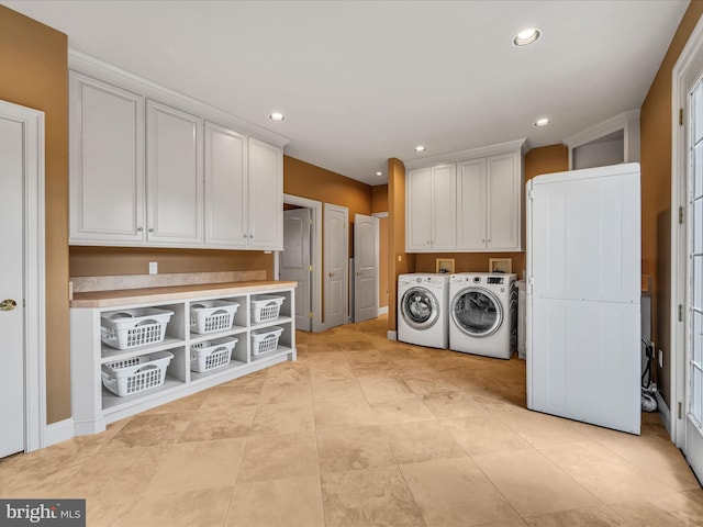 52 Violets Path, Elizabethtown, PA 17022 - washroom with cabinet space, washer and dryer, and recessed lighting