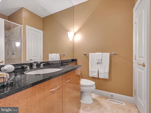 52 Violets Path, Elizabethtown, PA 17022 - full bathroom with vanity, toilet, a shower, baseboards, and tile patterned flooring