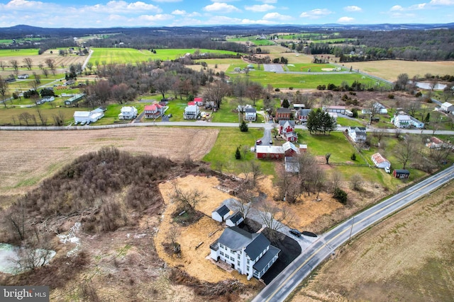 bird's eye view featuring a rural view