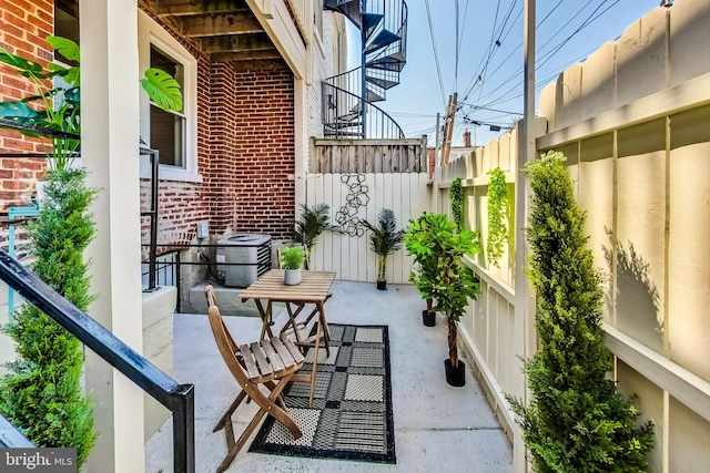 view of patio / terrace featuring central AC unit