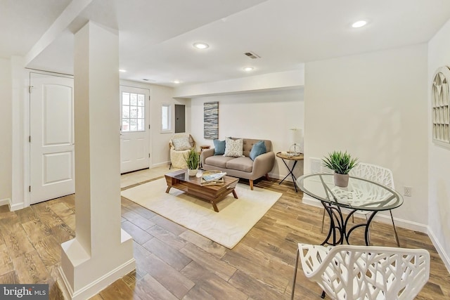 living room featuring hardwood / wood-style flooring