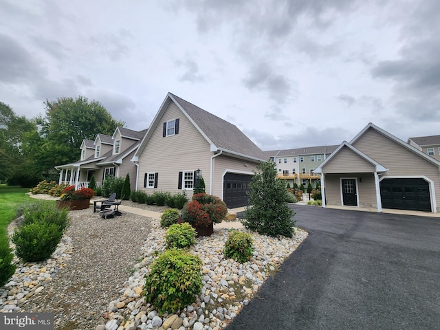 front facade with a garage