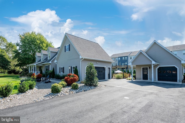 front facade with a garage