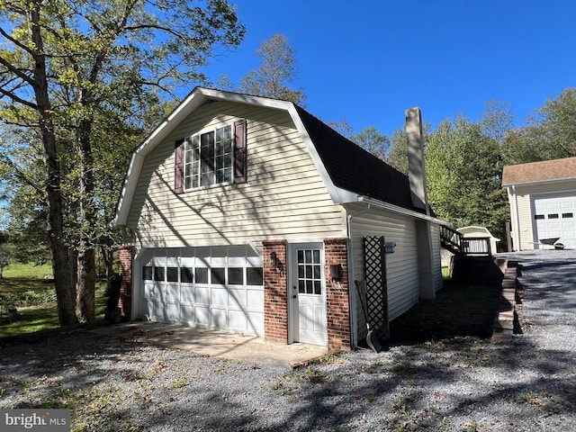 view of garage