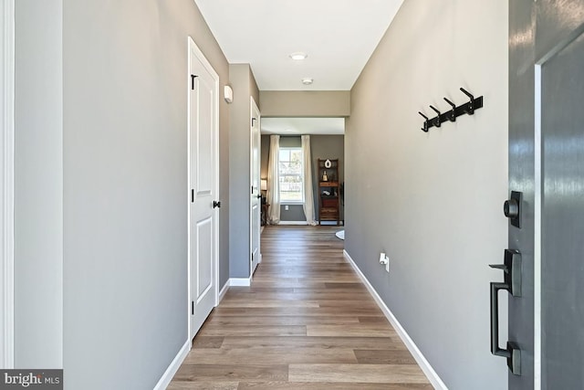 hall featuring light wood-type flooring