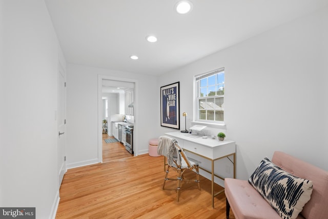 1307 Cleveland St, Alexandria, VA 22302 - office area featuring light wood finished floors and recessed lighting