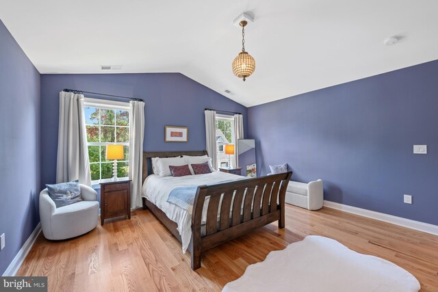 1307 Cleveland St, Alexandria, VA 22302 - bedroom featuring lofted ceiling and light wood-style flooring