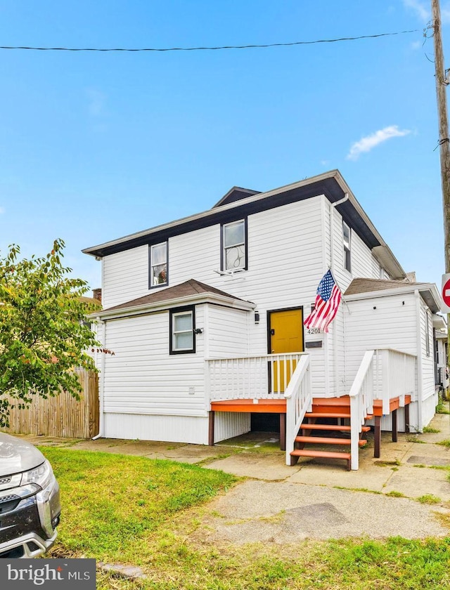 4201 Morrison Ct, Baltimore City, MD 21226 - view of front of home featuring a wooden deck and fence