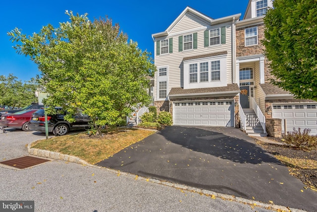 view of property featuring a garage