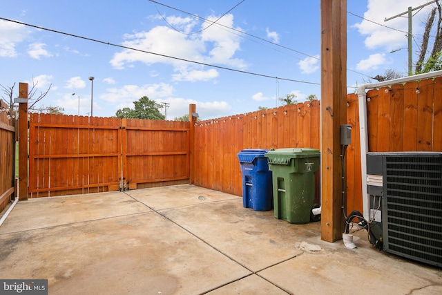 view of patio featuring central air condition unit