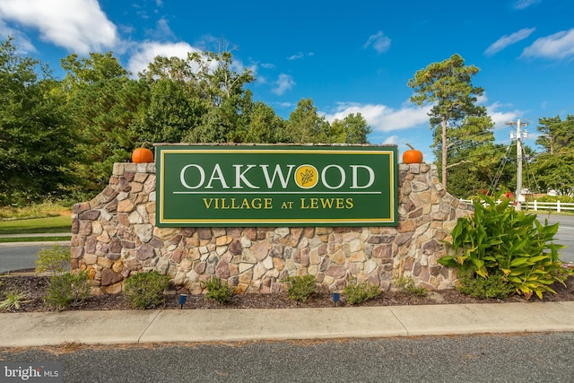 view of community sign