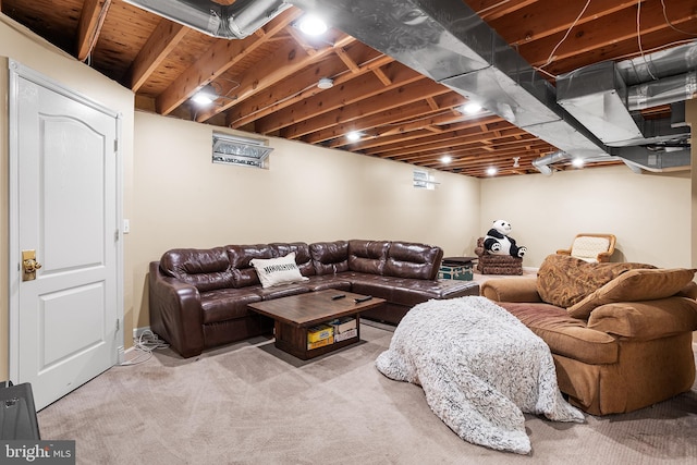 view of carpeted living room