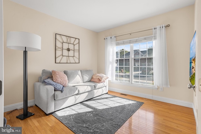 living room featuring hardwood / wood-style flooring