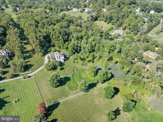 bird's eye view featuring a rural view