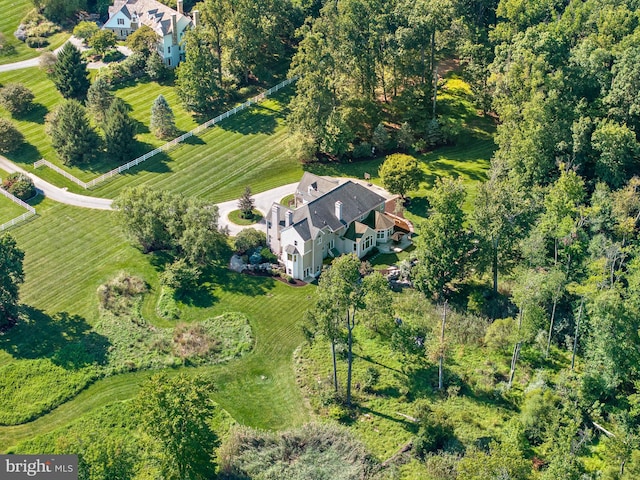 aerial view with a rural view