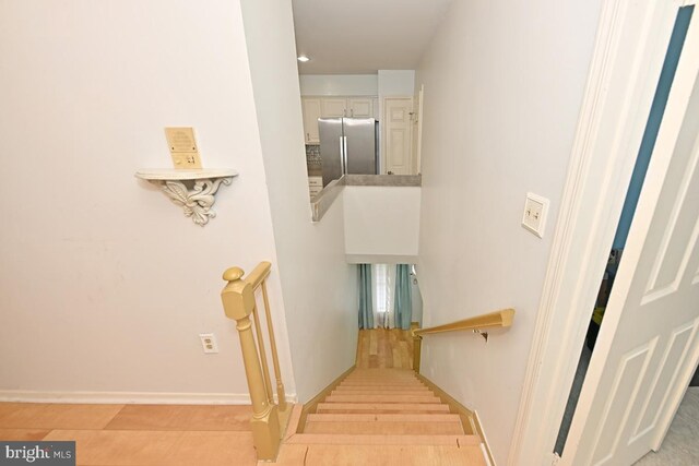 stairs with baseboards