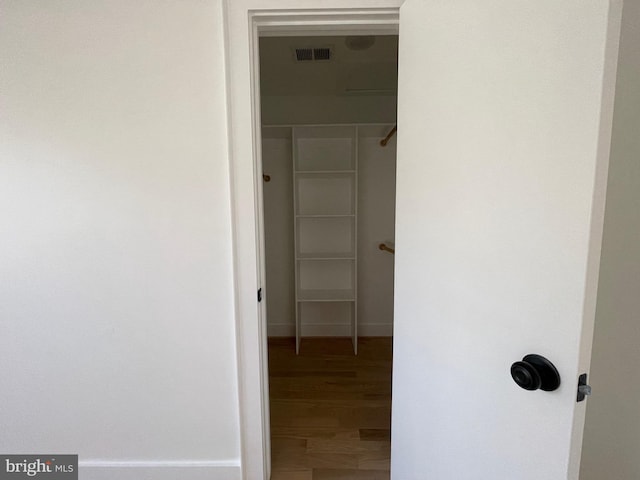 interior space with hardwood / wood-style floors