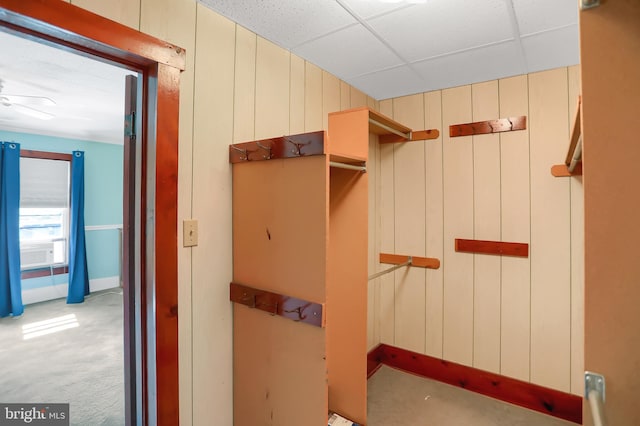 spacious closet featuring a paneled ceiling