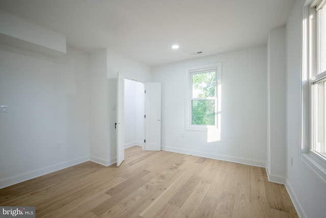 unfurnished bedroom featuring light hardwood / wood-style flooring