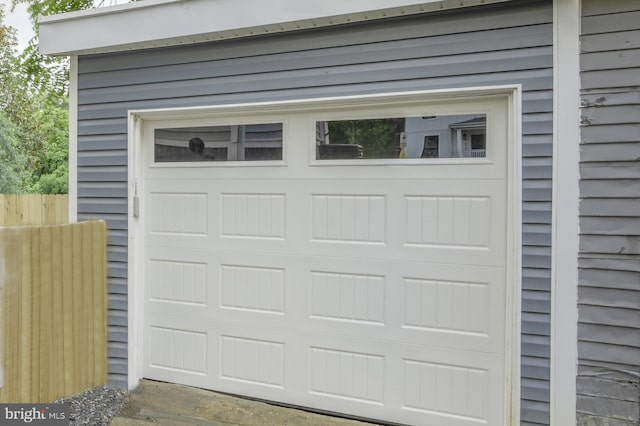 view of garage