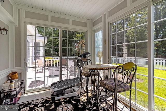 sunroom / solarium with a wealth of natural light