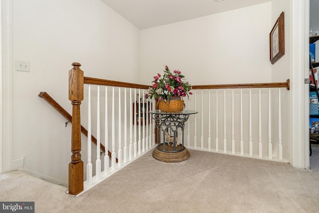 19045 Carey Ln, Georgetown, DE 19947 - hallway featuring an upstairs landing and carpet floors