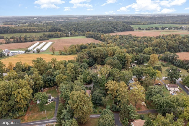 aerial view featuring a rural view