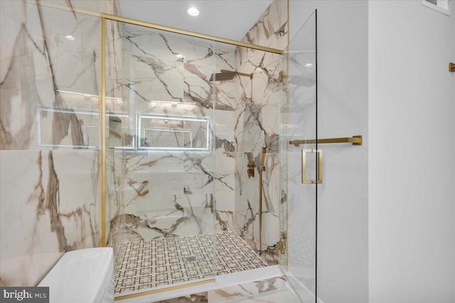 bathroom featuring walk in shower