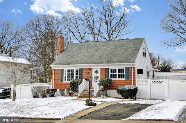 view of new england style home