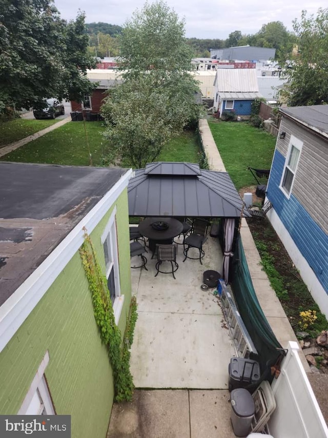 exterior space featuring a gazebo