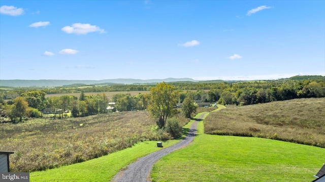 aerial view featuring a mountain view