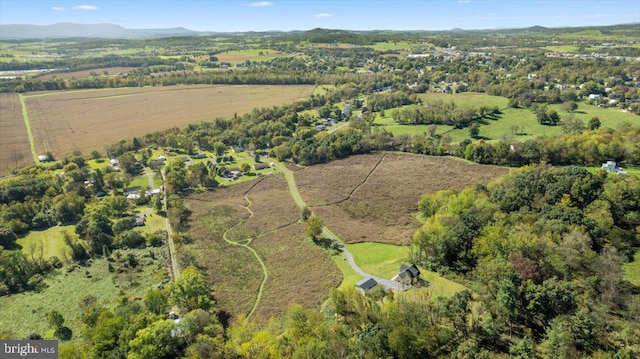 bird's eye view with a mountain view