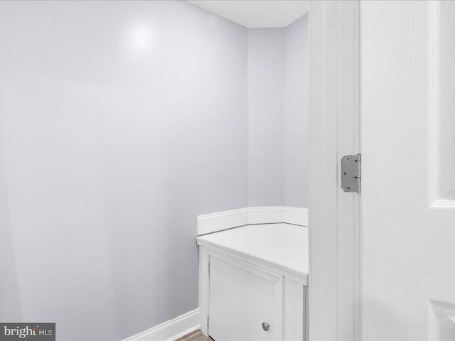 bathroom featuring hardwood / wood-style flooring