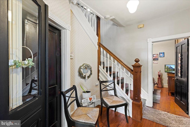 entrance foyer with wood-type flooring