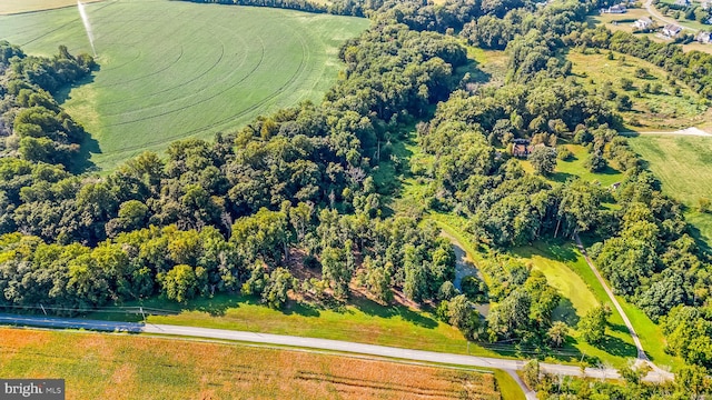 aerial view with a rural view