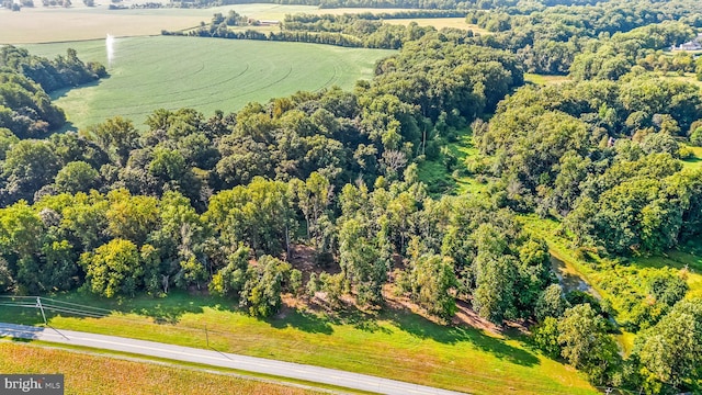 birds eye view of property featuring a rural view